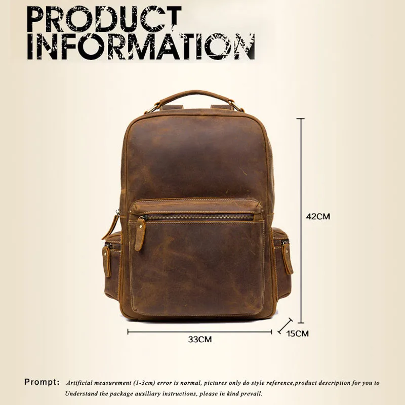 LAPOE vintage cuero de Caballo Loco bolso mochila mochilas escolares para adolescente meninas mochila escolar de las mujeres bolsa de LAPOE vintage cuero de Caballo Loco bolso mochila mochilas escolares para adolescente meninas mochila escolar de las mujeres bolsa de