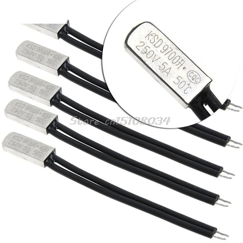 5Pcs KSD9700 Degrees Celsius Thermostat Control Temperature Switch 5A 250HFUK
