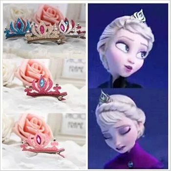 

Newest Shiny Crown Elsa Anna Princess Hairpins Queen Snow Baby Hair Accessories Hair Clip Barrettes Hair Accessories