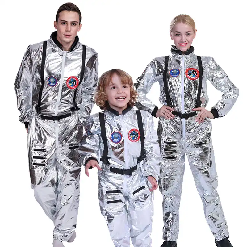 宇宙服男性の大人のプラスサイズ宇宙飛行士衣装シルバーパイロットブレスレットデイ衣装ハロウィン衣装ワンピースジャンプスーツ大人の衣装 Movie Tv Costumes Aliexpress