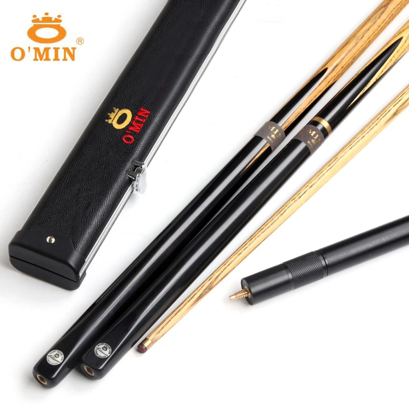 

New O'MIN Highlevel Handmade CLASSIC 3/4 Piece Snooker Cue Kit with Good Case with Telescopic Extension 9.8mm Tip Snooker Stick