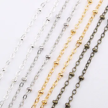 

DIY Jewelry Accessories Antique Style Headdress Jewelry Chain Wholesale 2mm jia zhu Compressed Cross Chain-Iron
