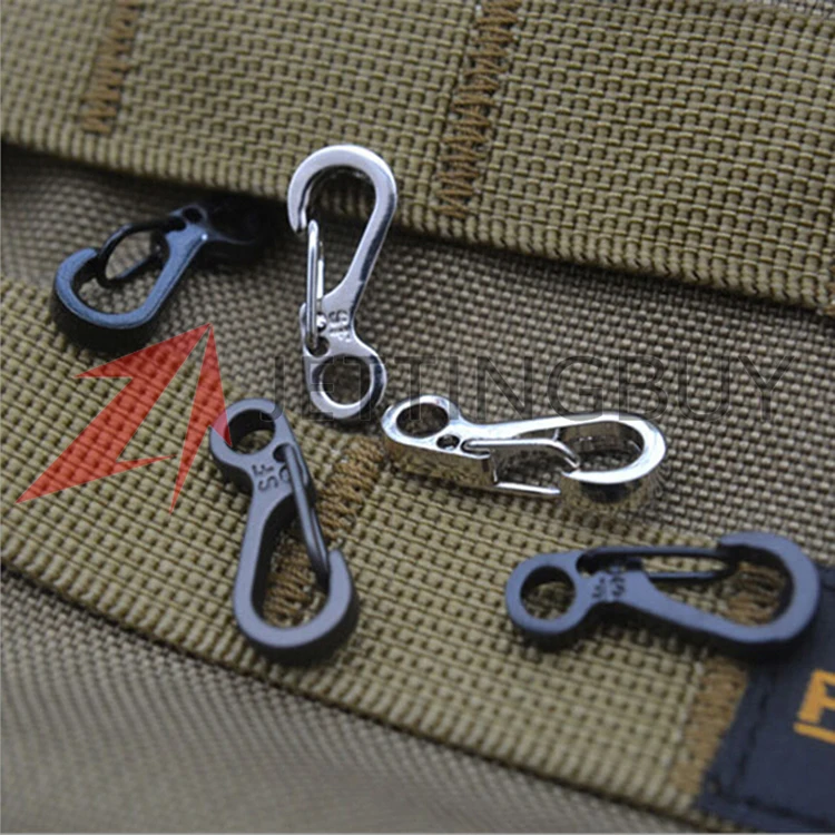 5Pcs/lot Metal Survival Key chain Mini Climbing Carabiner Keychain Snap Spring Clips Hook