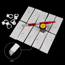 Полуперманентный набор для макияжа бровей, Набор татуировок, микроблейдинг, ручная ручка для татуировки+ игла 12 штифт+ круглая чернильница+ чернила для татуировки
