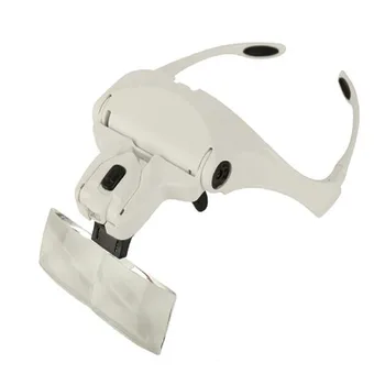 

Headset Glasses Magnifier 5 Groups Of Lenses Can Be Adjusted LED Lights Magnifying Glass Reading Repair Glasses Magnifying Glass