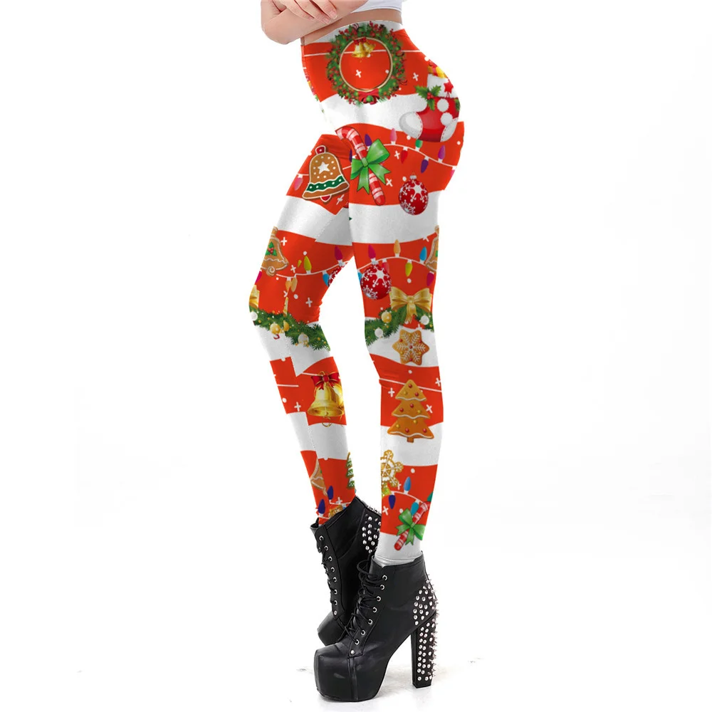 

PLstar Cosmos Snowflake Tree Leggings Women Plus Size Leggins Christmas Bell Autumn Winter Festival Legging