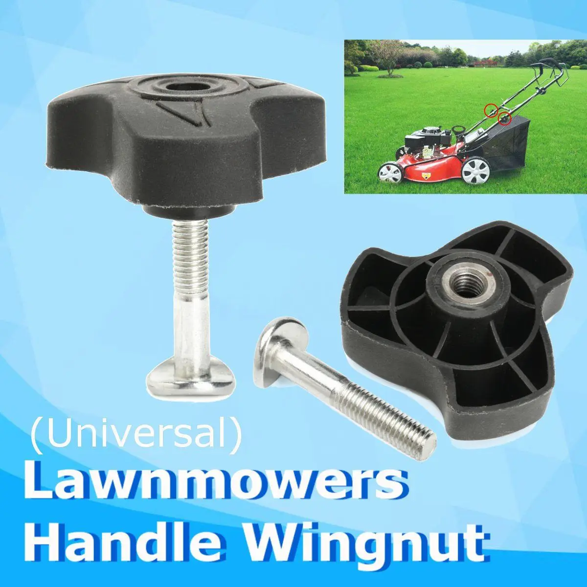 FGHGF 1Pc Universal Lawnmowers Handle Wing Nut font b Power b font Equipment Part Wingnut Lawn