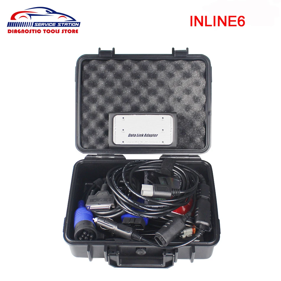 

High Quality INLINE 6 Data Link Adapter Heavy Duty Diagnostic Tool Scanner Full 8 cable Truck Diagnostic interface inline6