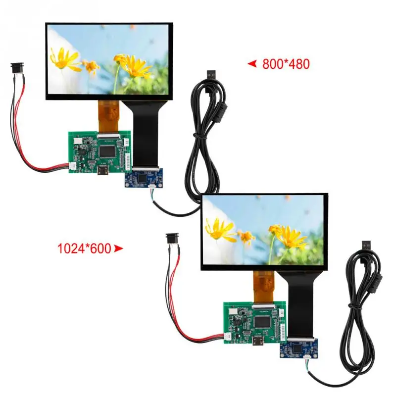 1pc 7 inch Raspberry Pi 3//2 LCD TFT Display 1024*600 HDMI VGA Monitor Screen Kit