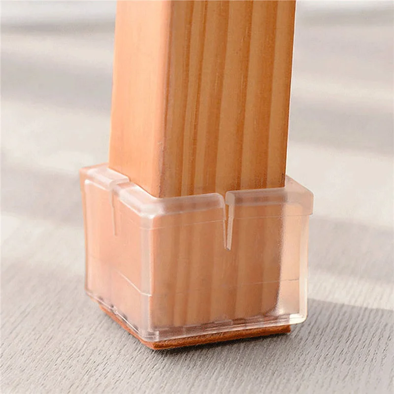 8pcs Square Leg Caps Sets Protectors Wood Floor Protectors Furniture Chair Table Feet Pads Anti-slip Prevent Scratches 