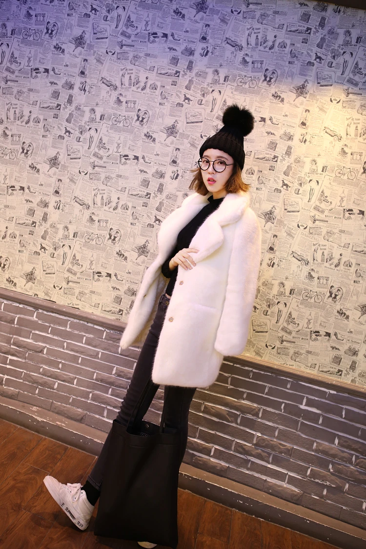 Большой размер, модное женское пальто из искусственного меха норки, актуальная Студенческая зимняя одежда, темпераментное меховое пальто 773