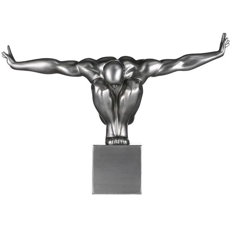 42 см смоляная скульптура ныряльщика Белый Черный Серебряный человеческое тело художественная Статуя Статуэтка украшение дома аксессуары R440