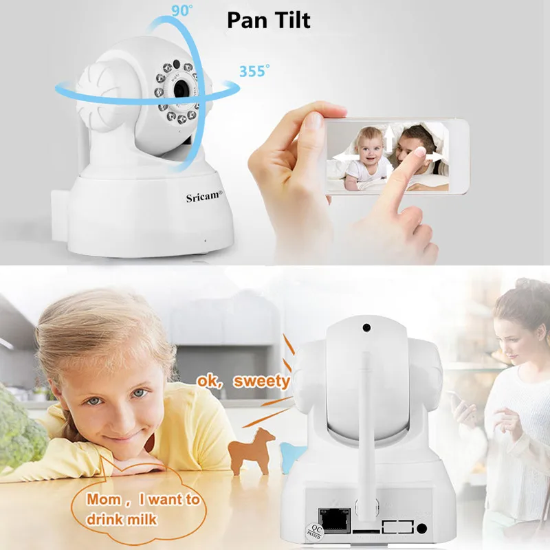 Sricam SP012 Беспроводная ip камера 720P Wifi панорамирование/наклон наблюдения ONVIF P2P
