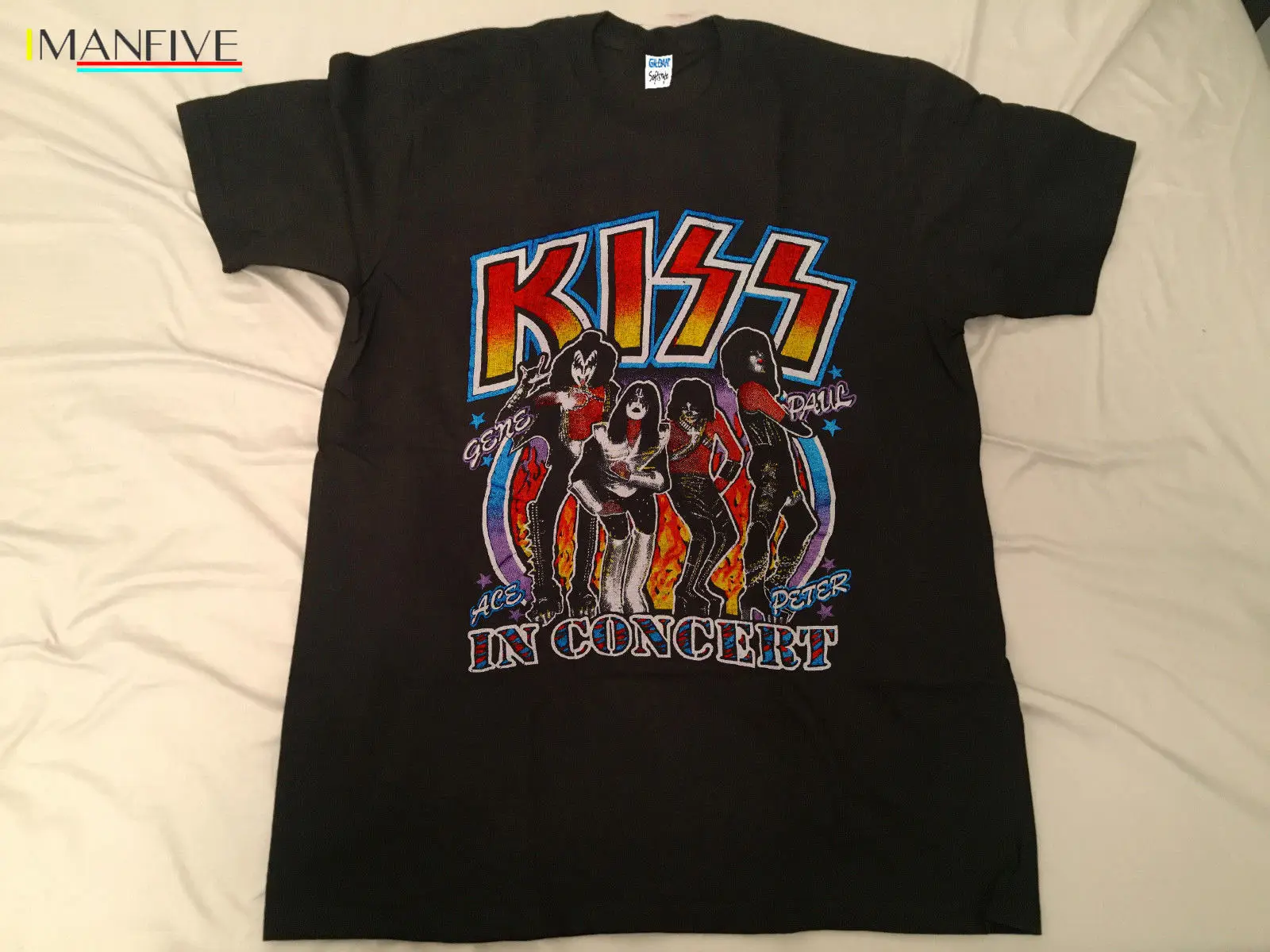 

KISS Shirt Vintage tshirt 1979 Alive In '79 Tour Gene Simmons Band GILDA REPRINT t shirt men