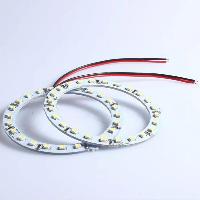 2 Pcs 80mm White Angel Eyes 24 SMD Car Light LED Ring | Автомобили и мотоциклы