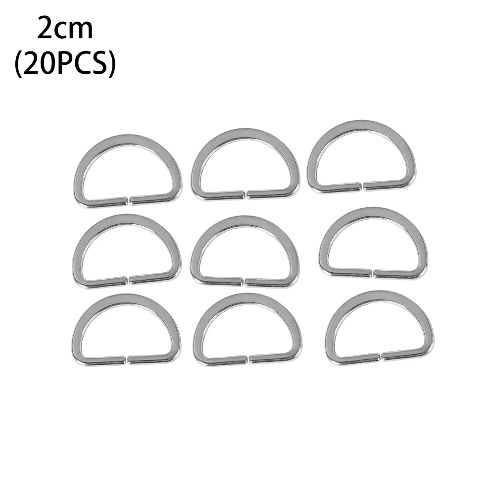 20 шт. D кольцо металлическая пряжка тканевый рюкзак сумка Запчасти Набор скребков для кожи ошейник для домашних животных Швейные аксессуары для сумки б/у аксессуары - Цвет: 2cm