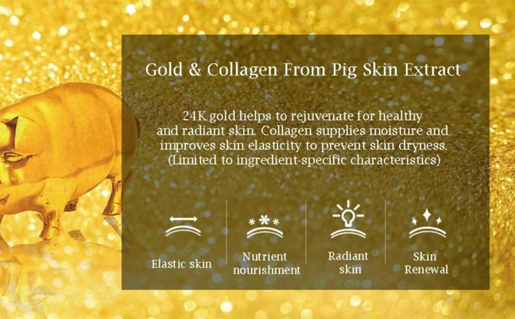 SNP Gold Collagen Eye Patch 60 PCS 0.3mg Gold 1000mg Hydrolyzed Collagen Plant Extract Moisturizing Anti Wrinkle Eye Masks