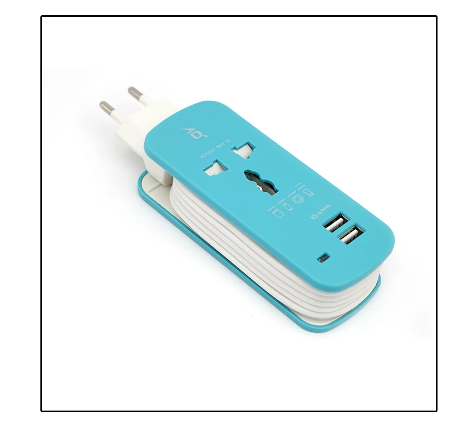 Colorful All in One Universal International Plug Adapter 2 USB Port World Travel Power Charger Adapter Extension Socket (13)