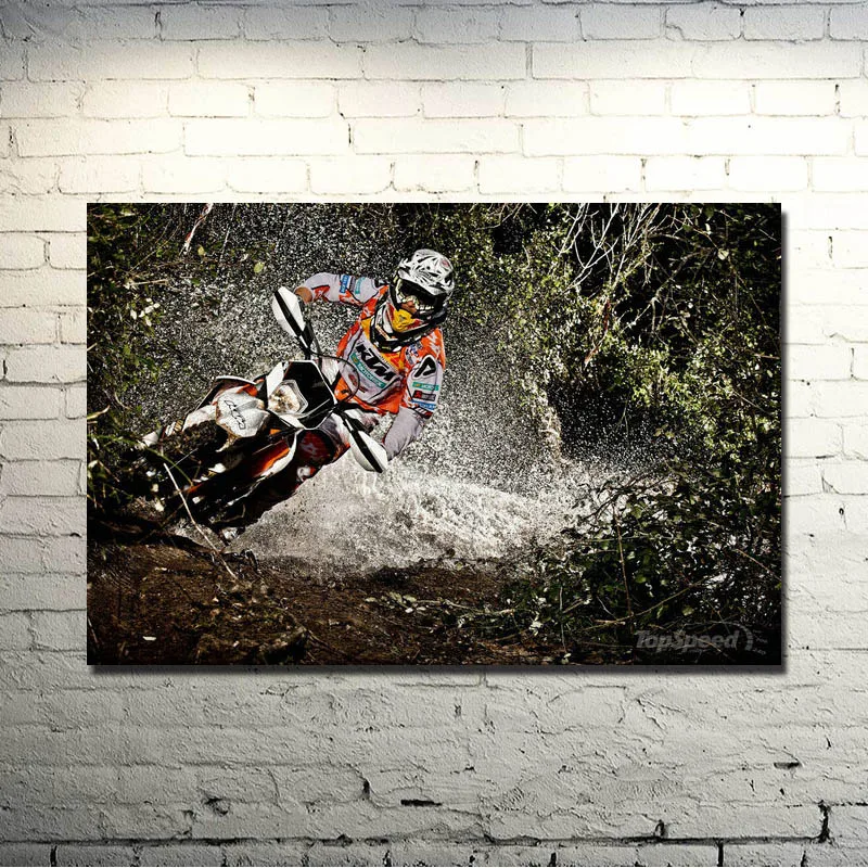 Мотокросс DIRT BIKE JUMP Art Шелковый плакат 13x20 24x36 дюймов картина на спортивную тематику для декора стен 011