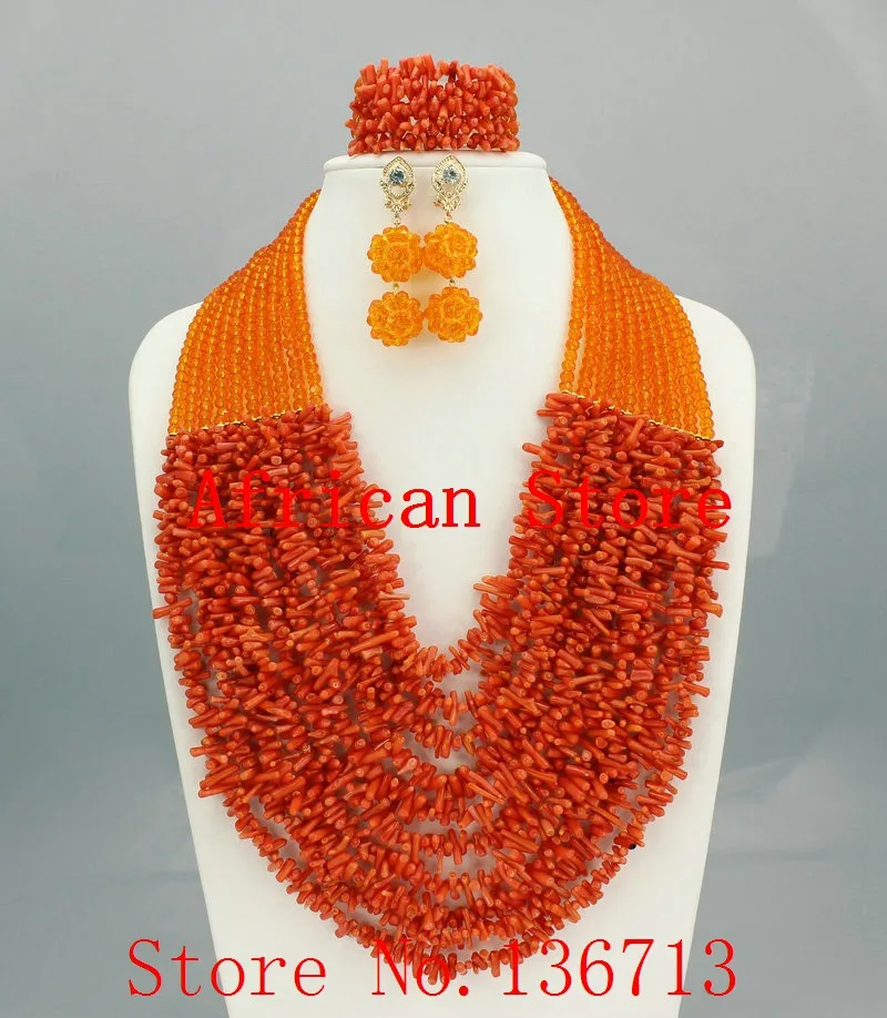 

African Costume Jewelry Set Pink Coral Jewelry Sets Nigerian African Beads Wedding Jewelry Set Free Shipping R662
