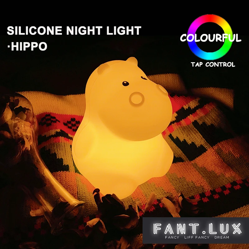 Lovely hippo cartoon silicone baby LED night light children toy lights bedroom decoration bedside night lamp gifts for kids Lovely hippo cartoon silicone baby LED night light children toy lights bedroom decoration bedside night lamp gifts for kids