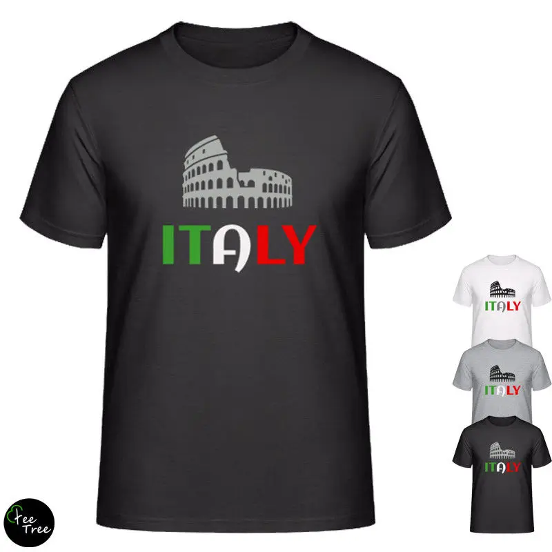 

ITALY country national flag colors Rome Men Funny TShirt Short Sleeve Top Tees