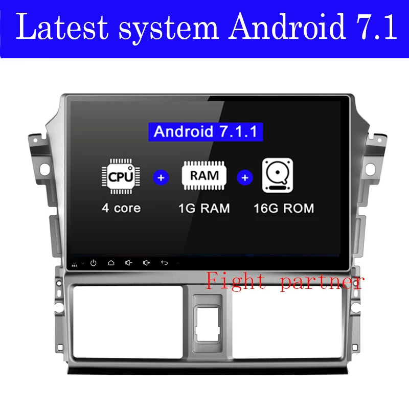 Заводская Цена Последние android 7.1.2 dvd-плеер автомобиля gps-навигация для Toyota Vios штатную gps 4 ядра