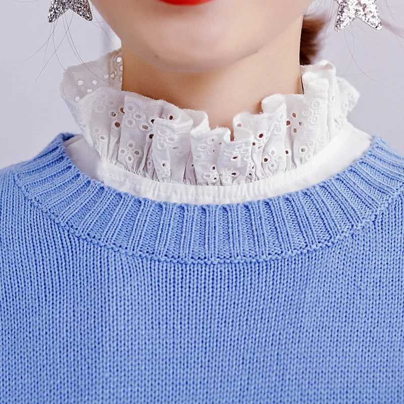 

YSMILE Y Women Fashion White Hollow Out Fake Collar Sweet Comfortable Simple Style Lace Decorative Detachable Collar For Female