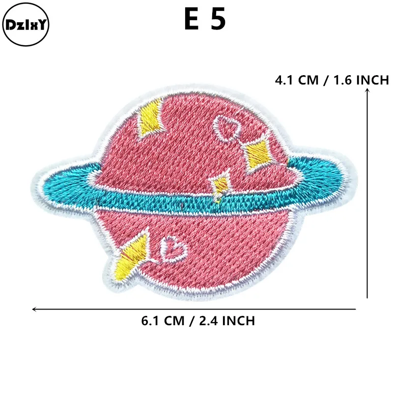 46 стилей) нашивки инопланетяне для одежды НЛО вышитые аппликации железо на космонавте значки полосы планеты наклейки на одежду - Цвет: 1-PCS-E-5