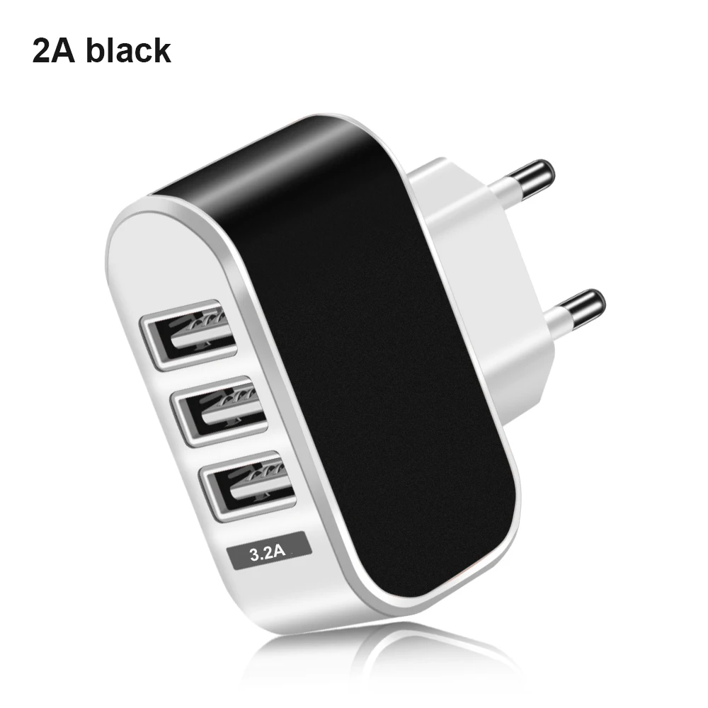 Адаптер для зарядного устройства переменного тока с 3 USB портами 2 А 110 240