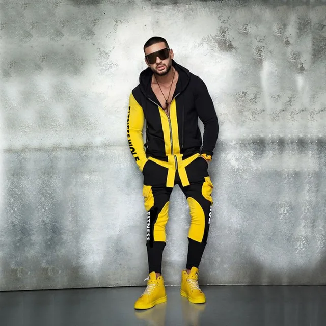 US $32.71 New Men's Fashion Suit Euro-American Fashion Sports Leisure Men's Wear Colour Fitness Clothing Pure