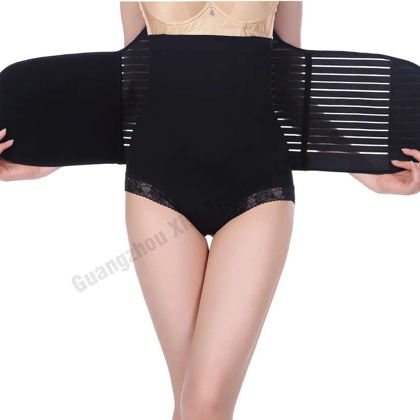 

White Polyester Bustiers Lolita Style Belly Band Shapewear Tummy Tuck Belt Underbust Fajas Modeladoras Spandex One Size