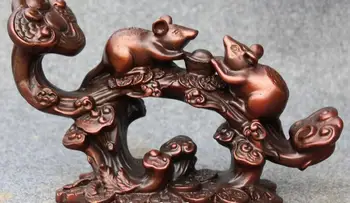 

Chinese Bronze Wealth Money Yuanbao Auspicious Mouse Rat Statue