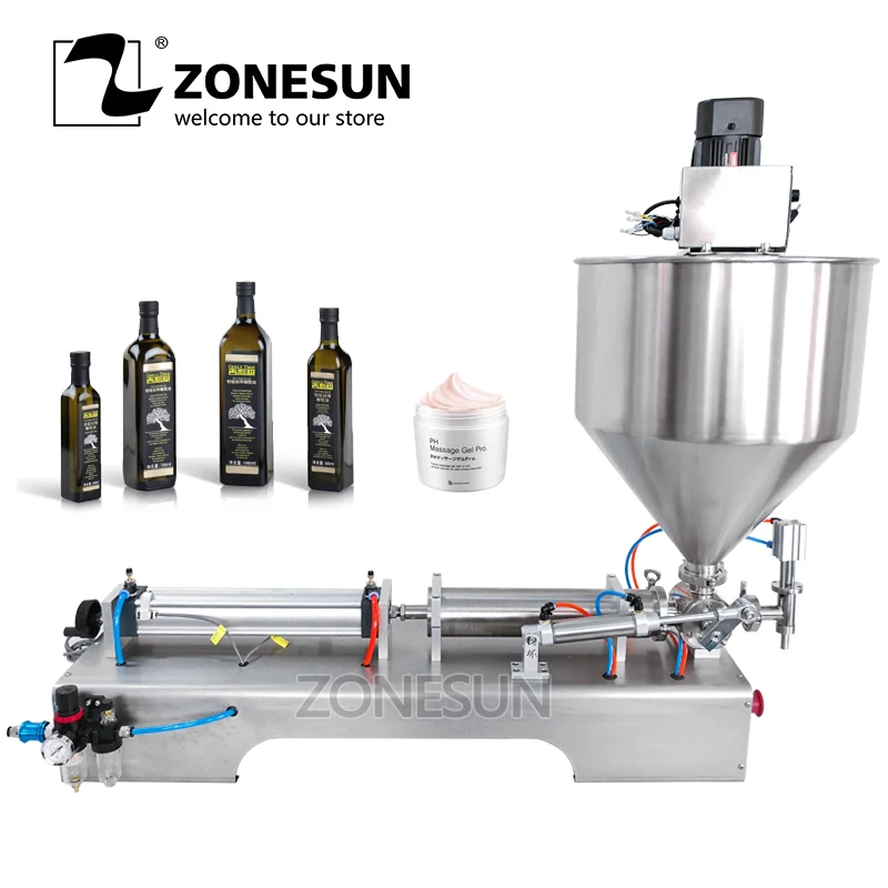 

ZONESUN Mixing Filler Very Viscous Material Bottle Filling Machine Paste Mixing Filler Mixing Food Packing Machine