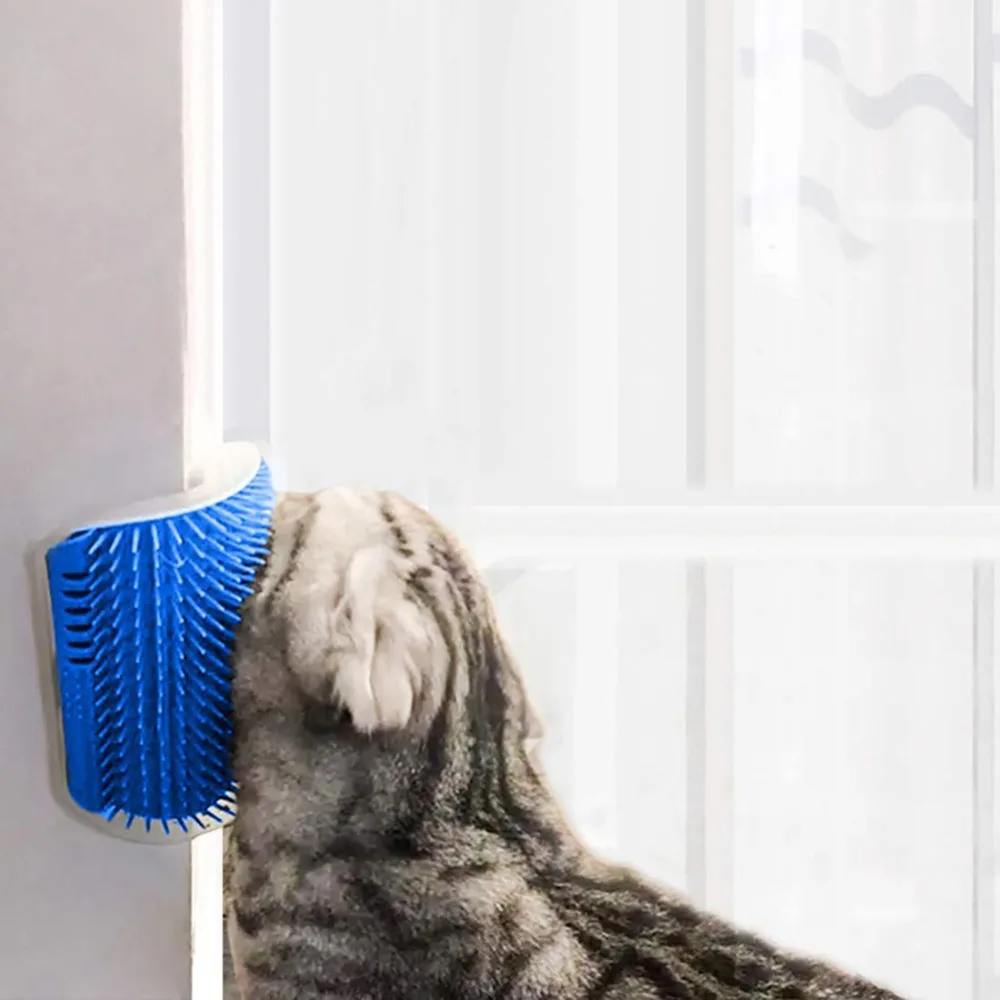Cats Brush Corner Massage Brush Self Groomer Comb Brush With Catnip Cat