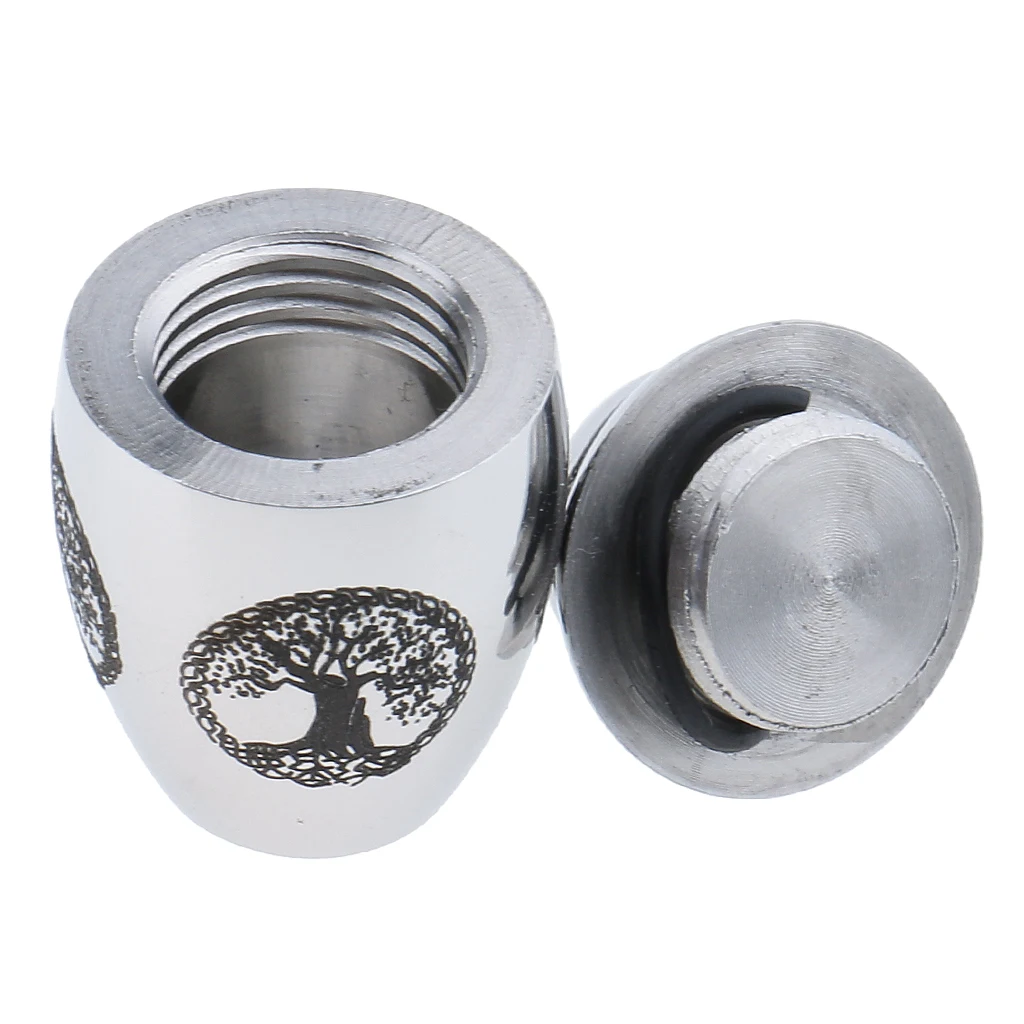 2 Piece Stainless Steel Cremation Keepsake Urn Container Jar Tree Of Life Memorial Love Pet 