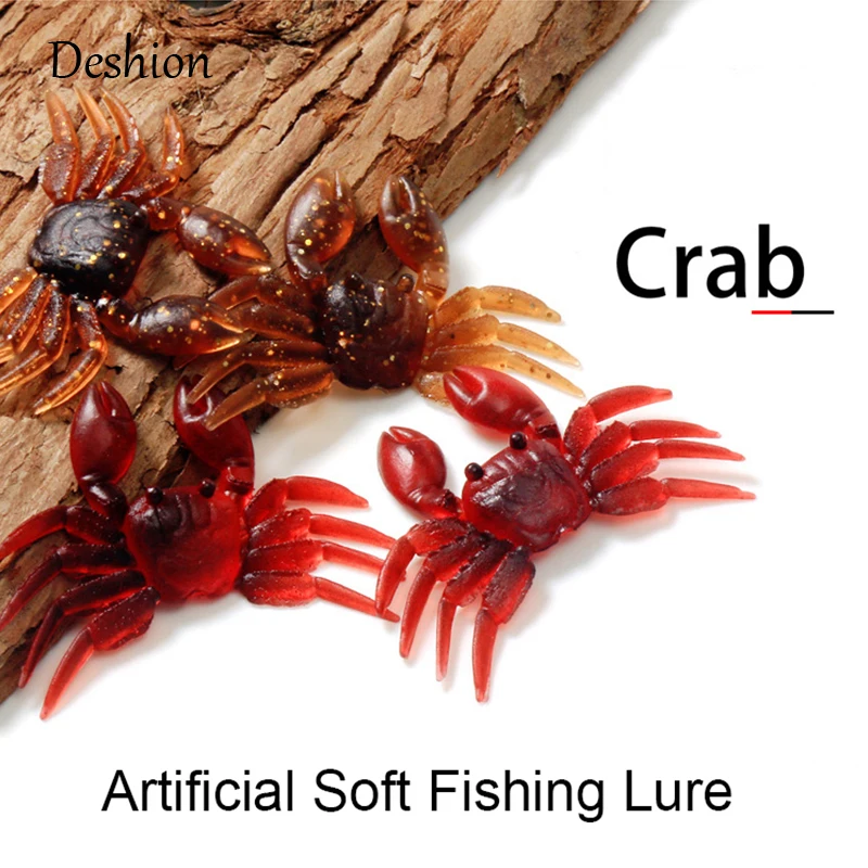 

Deshion Artificial Crab Lure Bait 3D Simulation Soft Fish Bait Fishing Lures for Bass Trout Fishing Tackle Accessories Wholesale
