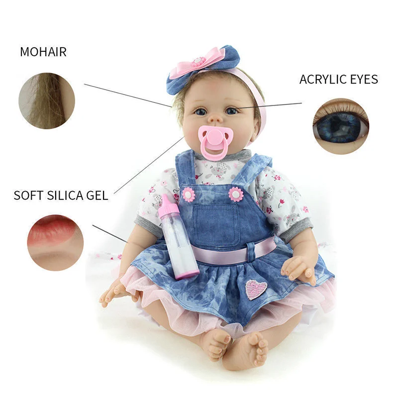 

55CM Silicone Baby Reborn Dolls Lifelike Jointed Princess Girls Toy Christmas Festival Gifts YJS Dropship