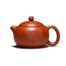 200 мл Исин Аутентичные фиолетовый глина Чай горшок мяч отверстие Скульптура Винтаж цветок Чжу грязи Dahongpao Zisha горшок Посуда для напитков Чай чайники