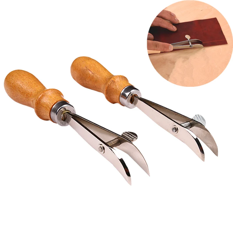 

Practical leather craft adjustable outside edge creaser diy leather tool manual leather skiver