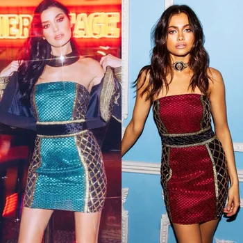 

2019 Mini Dress Sexy Celebrity Backless Elegant Plaid Wommen Bandage Sleeveless Night Club Body con Party Dresses Wholesale