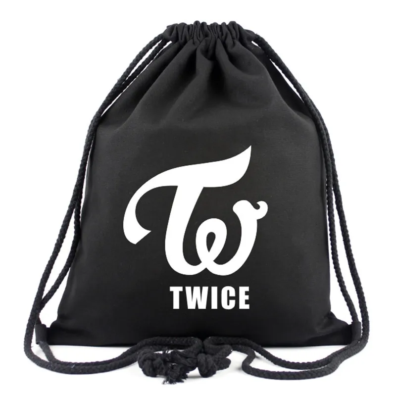 

2017 Korean New Fashion Kpop Star Twice Shoulder Bag JUNGYEON MOMO TZUYU NAYEON Drawstring Bags Teenager School Bags Travel Bags