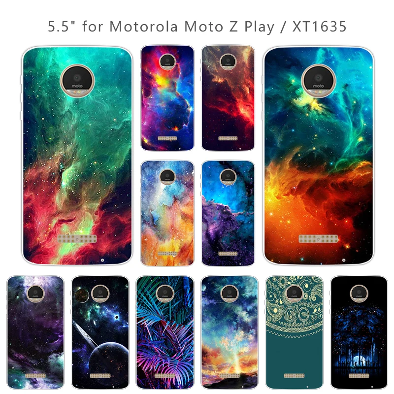 

For Motorola Moto Z Play Soft Slim Silicon for Moto X 4 XT 1635-03 XT1635 for Motorola Z Play Nebula Back Cover Shield Coque