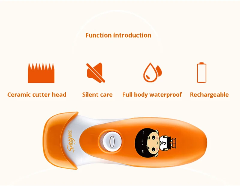 Детская машинка для стрижки волос перезаряжаемая ультра-тихий замок безопасности Электрический триммер для стрижки волос Машинка для стрижки волос для детей