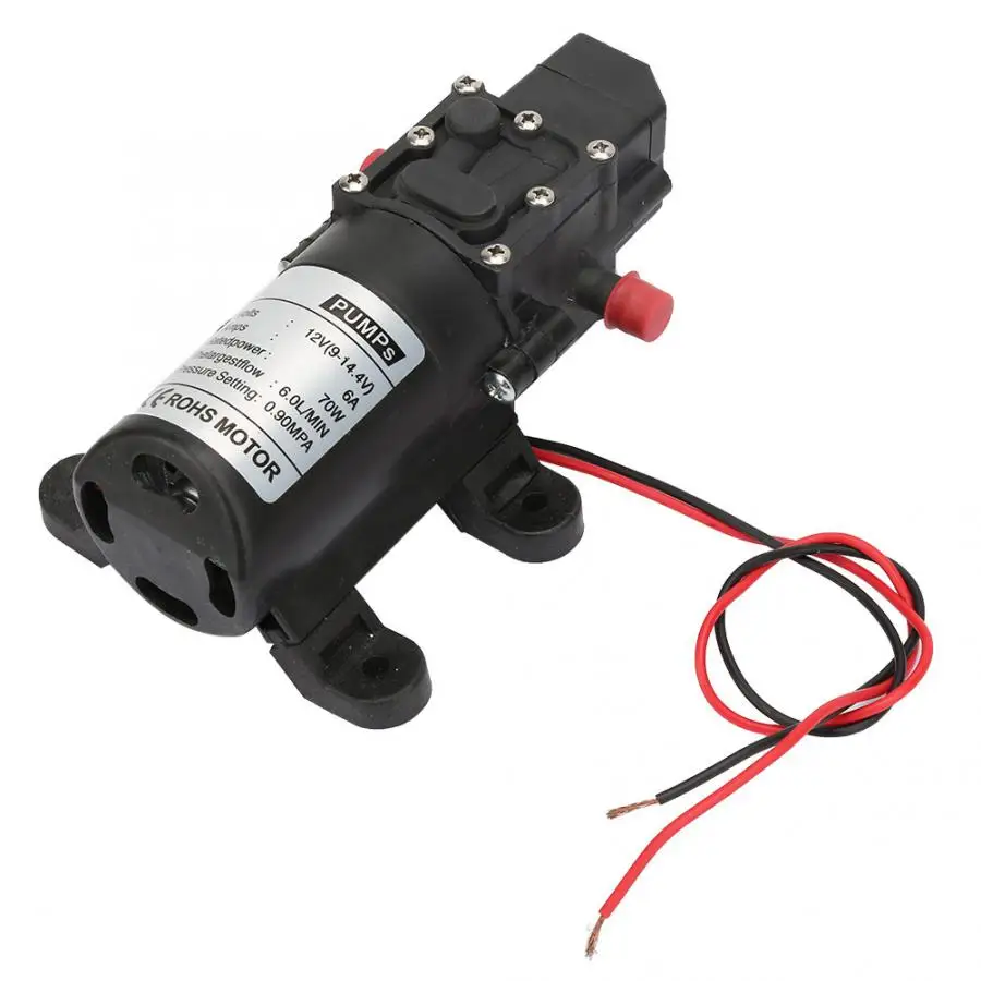 

Boost Pump High Pressure Double Side Straight Pipe Self Priming Single Suction Diaphragm Water Pump 12V 7W