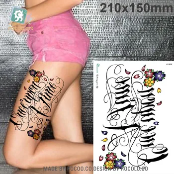 

LC-825/New 2015 3D Big Temporary Fake Tattoos Stickers Flower Letter Designs Tattoos