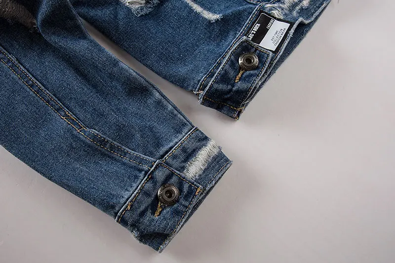 Ribbon Ripped Denim Jacket 12