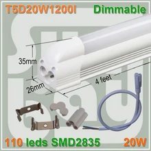 4pcs/lot Dimmable LED integrated T5 tube 4ft 1200mm 20W SMD2835 surface mounted with accessory