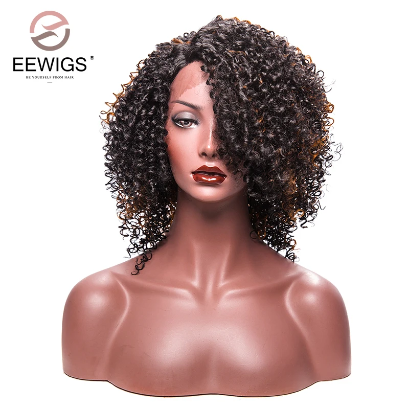 

Synthetic Lace Front Wig For Women Black Afro Kinky Curly Wigs Short Synthetic Wigs High Temperature Fiber Hair Highlight Color