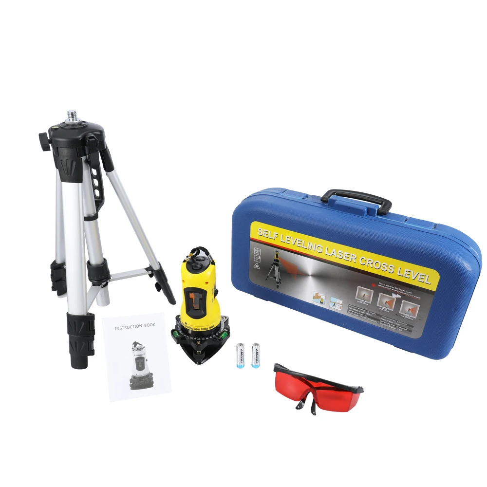 

SL-202 Laser Level Cross Curve Self Leveling Laser Cross Level Horizontal and Vertical Lines Infrared Leveler 650nm